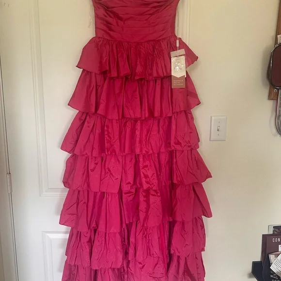 Stance Pink Strapless Ruffled Gown for Prom - Picture 4 of 4